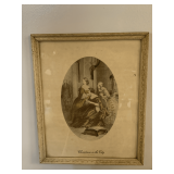 ANTIQUE FRAMED/MATTED "CHRISTMAS IN THE CITY" (BELIEVED TO BE ENGRAVING) 9X11