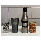 NEW ROCKET ORCA STAINLESS STEEL INSULATED COOLER BOTTLE & HARLEY DAVIDSON 2 PIECE SHAKER SET