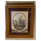 2004 MAILBOX FRAMED/MATTED SIGNED BY ARTIST GALE LITTLETON ON BACK 13 1/2" X 16 1/2"