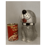 VINTAGE ALPO "DAN THE DOG" CERAMIC COOKIE JAR 8 1/2" TALL X 4 1/4" WIDE