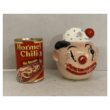 VINTAGE CERAMIC JAPANESE CLOWN BANK 5 1/2" TALL