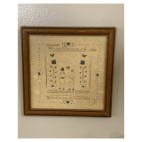VINTAGE FRAMED PAPER CRAFT 9 1/4" SQUARE