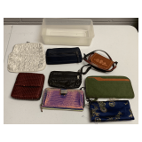 CONTAINER FULL OF SMALL WALLETS, CLUTCHES & MORE (CONTAINER NOT INCLUDED)