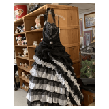 BEAUTIFUL BLACK/WHITE SIZE 10 LITTLE ROSIE PAGEANT DRESS