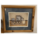 LARGE FOLK ART PRINT "HIDING PLACES" BY PAT PEARSON IN NICE PINE FRAMED 27 X 23