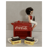 2000 COCA-COLA BETTY BOOP FIGURINE 4 1/2" TALL (SMALL CHIP ON LID)