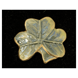 VINTAGE 3 LEAF CLOVER ENAMEL BROOCH