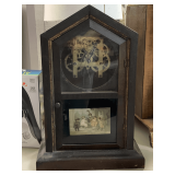 ANTIQUE WATERBURY 8 DAY MANTLE CLOCK 17" TALL X 12" WIDE X 4 1/2" DEEP