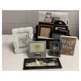 BASKET FULL OF MISC PICTURE FRAMES & MORE