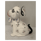 1956 NAPCO PORCELAIN DOG BANK W/ RHINESTONES 6 1/2" TALL X 5" WIDE