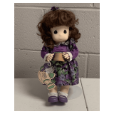 PRECIOUS MOMENTS "VIOLET" DOLL ON STAND 12" TALL