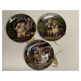 THREE M.J. HUMMEL COLLECTOR PLATES 8" ROUND "LITTLE COMPANIONS" SERIES LIMITED EDITION