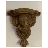 CARVED WOODEN ELEPHANT WALL SHELF 12" TALL X 10" WIDE