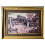 EXTRA LARGE PARISIAN PROMENADE FINE ARTWORK PRINT BEAUTIFULLY FRAMED/MATTED 33 1/2" X 30"