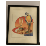 1989 (APPEARS TO BE ORIGINAL) PAINTING OF MACAW PARROT BY TAR 15 1/2" X 19"