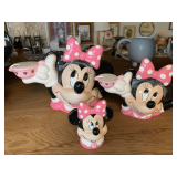 WALT DISNEY 3 PIECE SET - 2 TEA POTS & SHAKER (7" TALL X 9" WIDE)