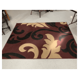 PETRA BURGUNDY FLORAL RUG 5X8