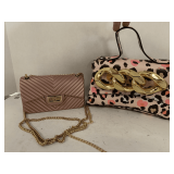VINYL PINK LEOPARD CLUTCH & VINTAGE PINK JELLY PURSE