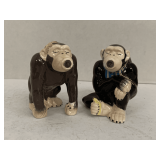 PAIR OF VINTAGE CHIMP KISSING SHAKERS 3" TALL