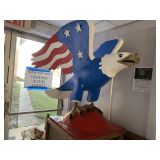 GREAT AMERICAN EXTRA LARGE EAGLE MADE FOR A BICENTENNIAL FLOAT (APPEARS TO BE MADE FROM HEAVY MOLDED PLASTIC) 53" LONG X 41" TALL X 40" WIDE