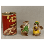 PAIR OF VINTAGE TENNIS SQUIRREL SHAKERS 3" TALL