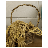 BASKET FULL OF VERY NICE ROPE DRAPERY TIES
