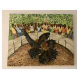 ORIGINAL OIL ON CANVAS "COCK FIGHT" BY TERRY CLARK 30X24