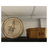 VINTAGE KNOX MENS HAT BOX AND LADIES LARGE ROUND DECORATIVE HAT BOX