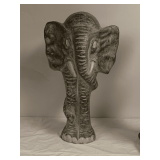 VINTAGE CERAMIC ELEPHANT STATUE 15 1/2" TALL X 9" WIDE