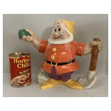 VINTAGE DISNEY "HAPPY" CERAMIC KITCHEN UTENSIL HOLDER BY TREASURE CRAFT 9 1/4" TALL X 6" WIDE