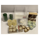 CRATE FULL OF CANDLES (SOME BATTERY OPERATED) (CRATE INCLUDED)