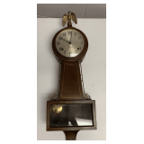 VINTAGE SESSIONS BANJO CLOCK (WOOD IN GREAT CONDITION) 29" LONG X 9 1/2" WIDE