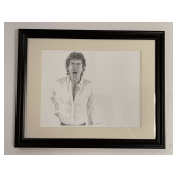 MICK JAGGER MATTED/FRAMED 20 X 16 DRAWING BY REYNOLDS