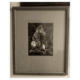 1982 BLACK/WHITE DRAWING WITH REVERSE VALUE ON SCRATCHBOARD " GORILLA" BY REYNOLDS 18" X 21 1/2"