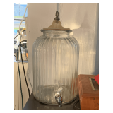 EXTRA LARGE GLASS BEVERAGE DISPENSER 17" TALL X 9" ROUND