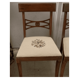 VINTAGE MAHOGANY SIDE CHAIR WITH NEEDLEPOINT SEAT 18" WIDE X 15" DEEP X 33 1/4" TALL