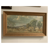 VINTAGE ENGLISH FARMING LANDSCAPE 27X15