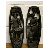 PAIR VINTAGE PLASTER PILGRIMS 15" LONG X 5 1/2" WIDE