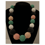 CHUNKY GLASS BEAD BALL NECKLACE 19" LONG