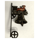 CAST IRON "TRAIN" WALL MOUNTED BELL 13" LONG X 6 1/2" WIDE