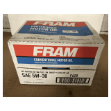 1 CASE CONTAINING 12 QUART SIZE BOTTLES OF FRAM SAE 5W-30 CONVENTIONAL MOTOR OIL