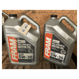 2 1.25 GALLON JUGS OF FRAM SAE 5W-30 FULL SYNTHETIC MOTOR OIL