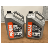 2 1.25 GALLON JUGS OF FRAM SAE 5W-30 FULL SYNTHETIC MOTOR OIL