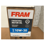 6 GALLONS OF FRAM SAE 10W-30 CONVENTIONAL MOTOR OIL