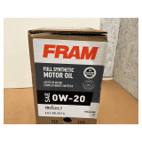 6 GALLONS OF FRAM SAE 0W-20 FULL SYNTHETIC MOTOR OIL