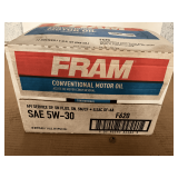 1 CASE CONTAINING 12 QUART SIZE BOTTLES OF FRAM SAE 5W-30 CONVENTIONAL MOTOR OIL