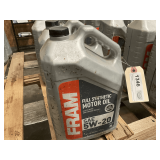 2 1.25 GALLON JUGS OF FRAM SAE 5W-20 FULL SYNTHETIC MOTOR OIL