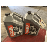2 1.25 GALLON JUGS OF FRAM SAE 5W-30 FULL SYNTHETIC MOTOR OIL