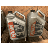 2 1.25 GALLON JUGS OF FRAM SAE 5W-30 FULL SYNTHETIC MOTOR OIL