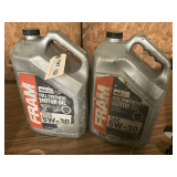2 1.25 GALLON JUGS OF FRAM SAE 5W-30 FULL SYNTHETIC MOTOR OIL